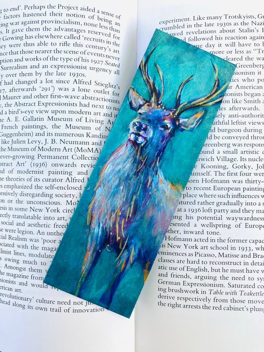 Green Stag Bookmark- Handmade