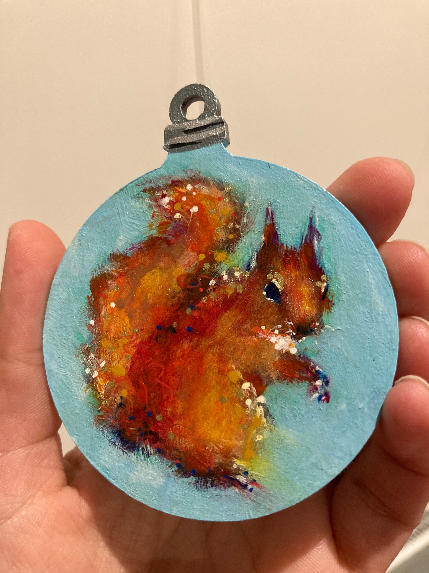 Hand painted Hanging Ornament (squirrel)