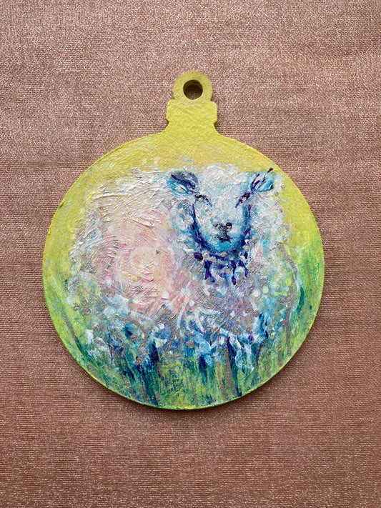 Hand painted Hanging Ornament (sheep)