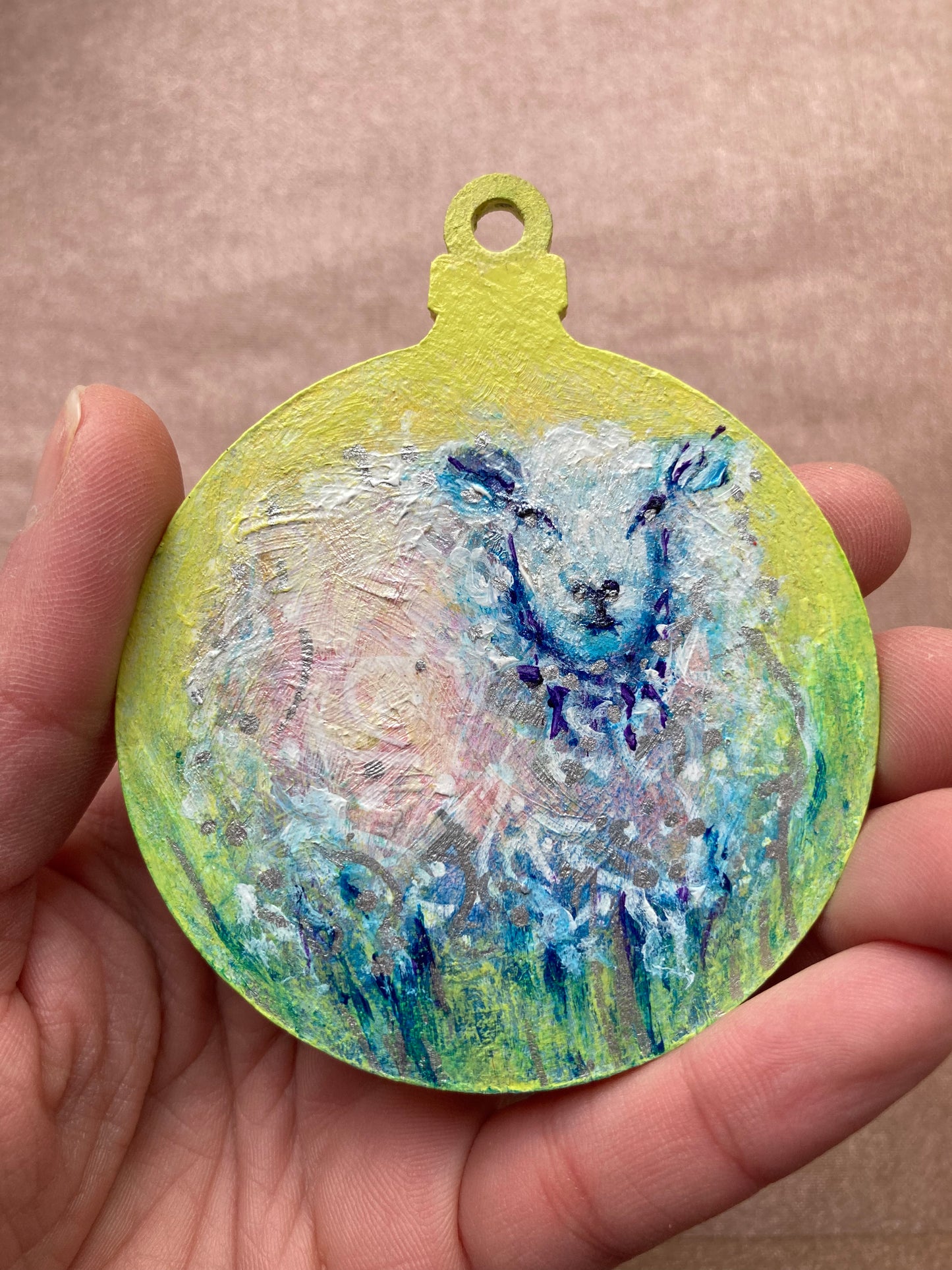 Hand painted Hanging Ornament (sheep)