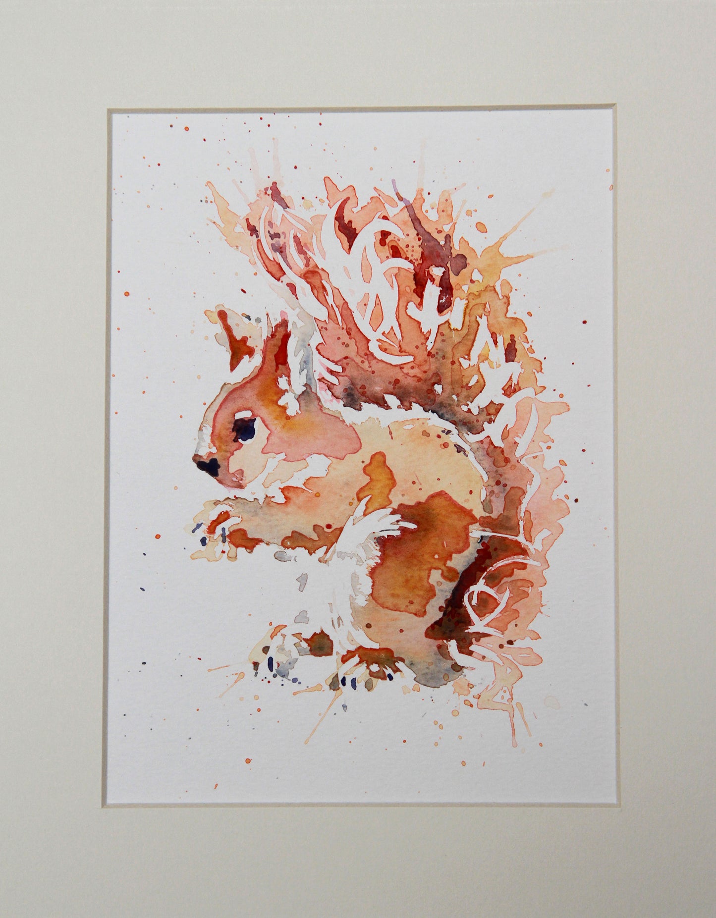 RED SQUIRREL watercolour