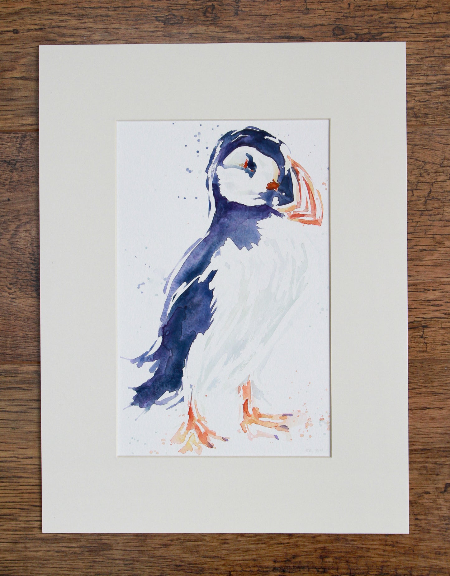 PUFFIN #6 Large watercolour painting