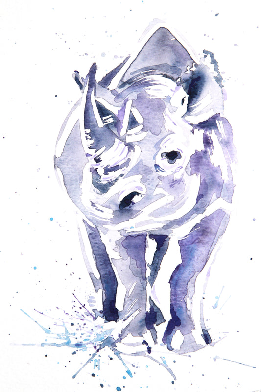 WHITE RHINO (#2) watercolour