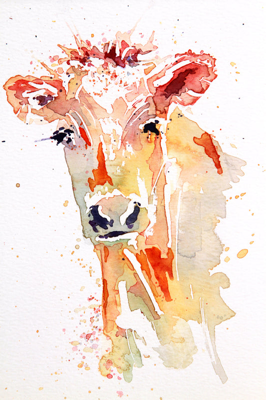 COW watercolour painting