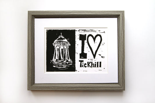 I LOVE Tickhill 8x6 LINO print