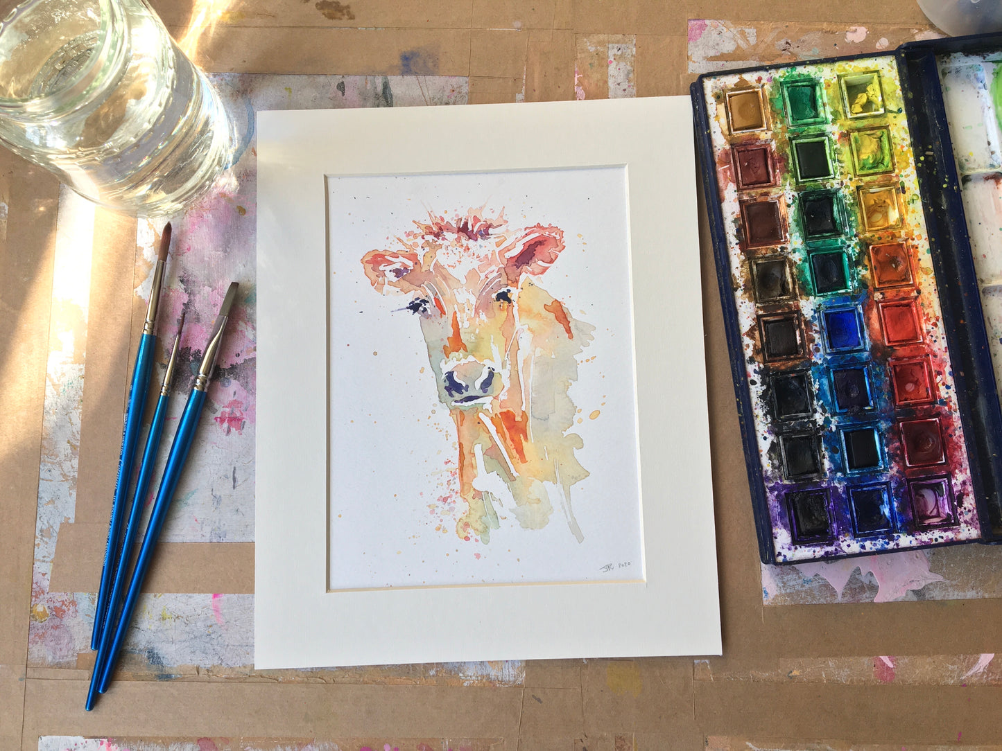 COW watercolour painting