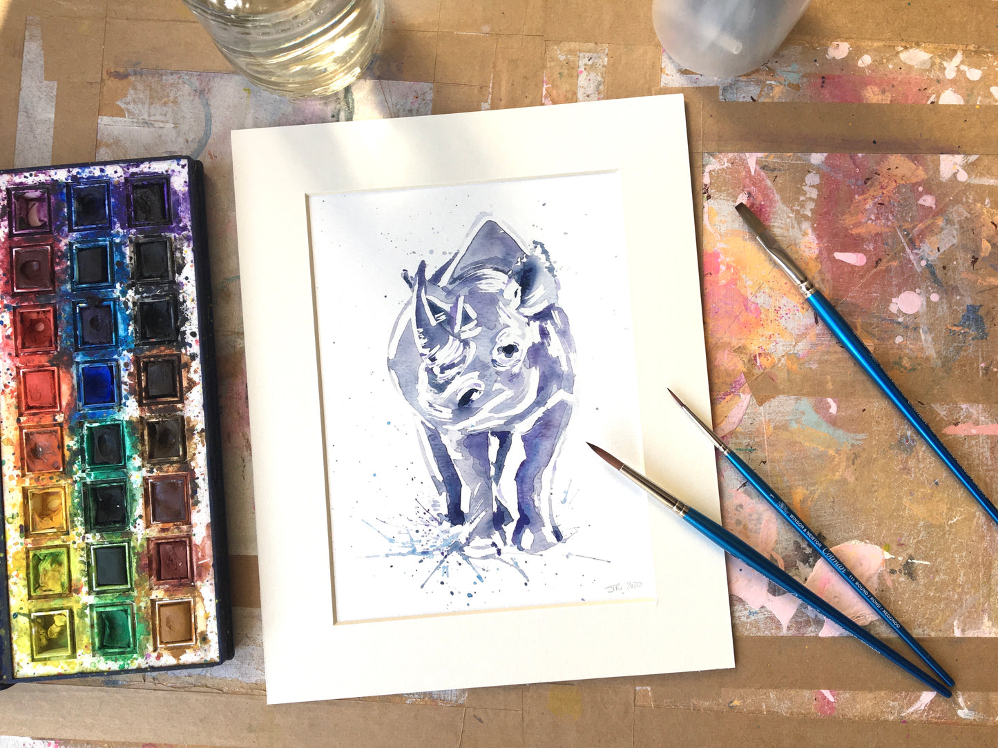 WHITE RHINO (#2) watercolour