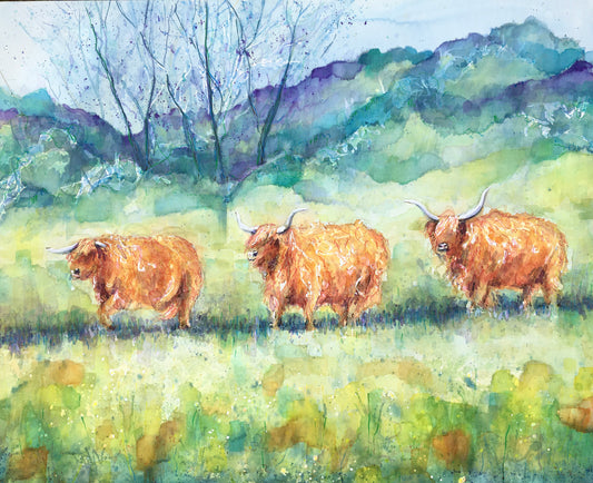 Three Cows went to moo a Meadow