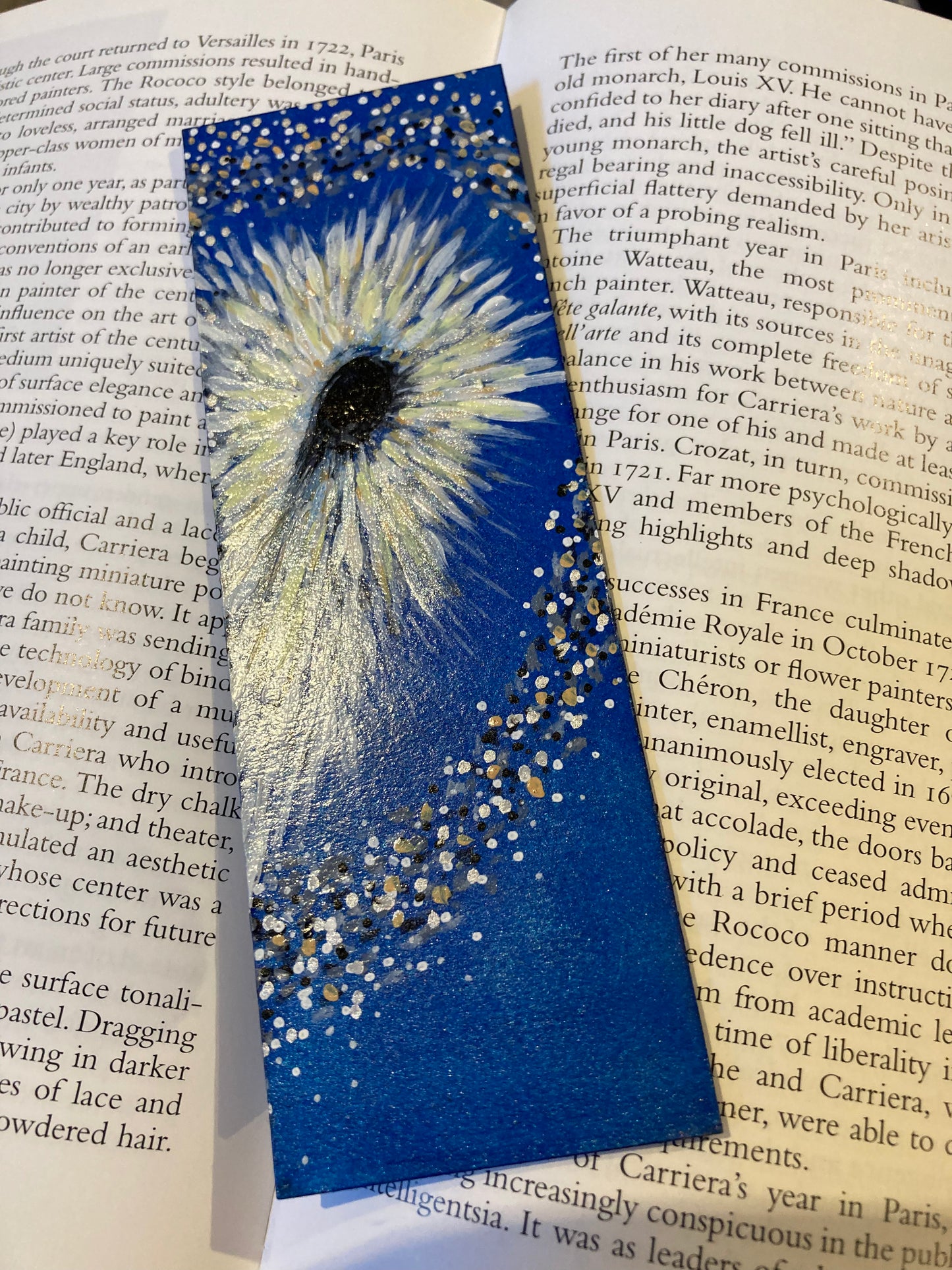 OWL BLUE Bookmark- Handmade