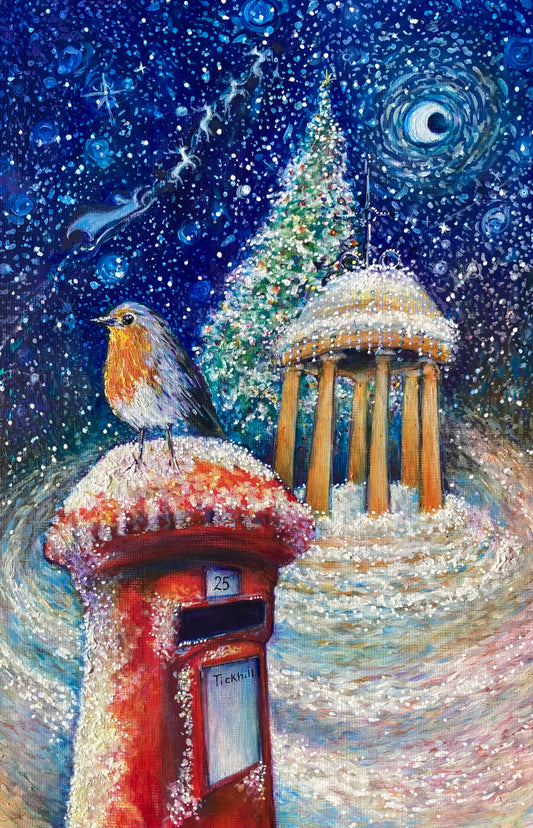 Original painting “ Santa Claus is coming to (Tickhill) Town 2022